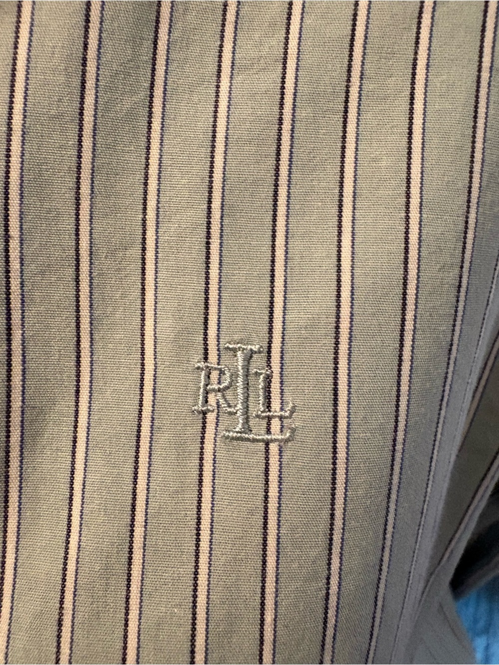 Ralph Lauren Light Blue Pinstripe Button up Shirt - Picture 5 of 6